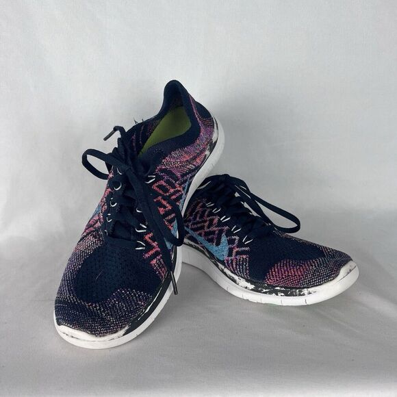 Nike Shoes - Nike Free RN Flyknit Running Shoes Fire Pink Grape Womens Size 8